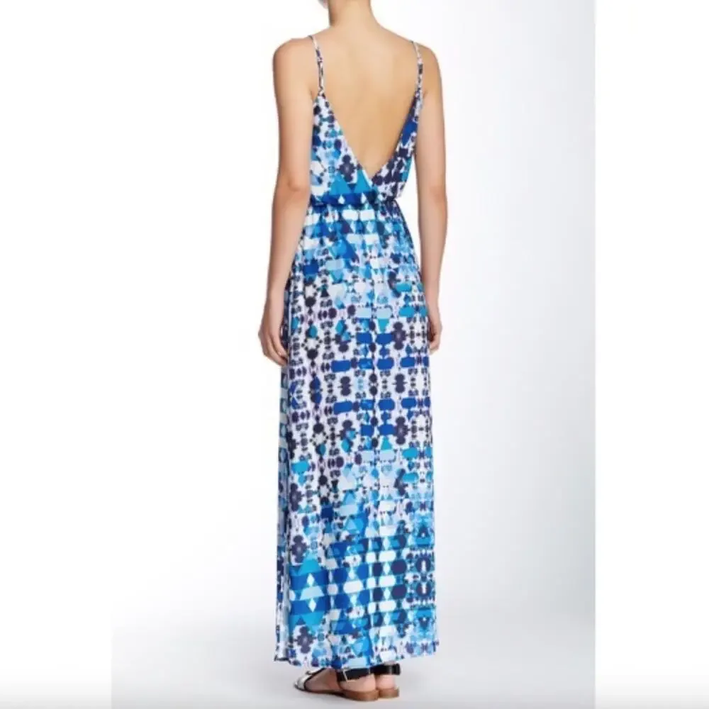 Romeo & Juliet Couture V-Neck Geometric Print Maxi Dress Size S Festival Casual - Picture 4 of 9